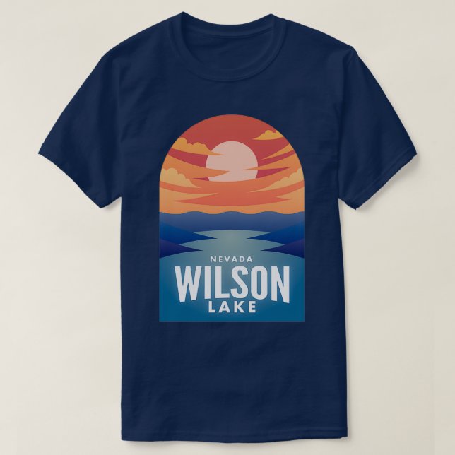 T-shirt Sunset rétro du lac Wilson (Design devant)