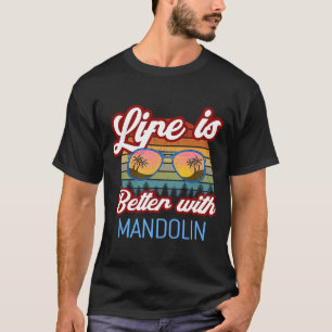 T-shirt Sunset Rétro Mandolin Avec Mandoline