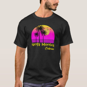 T-shirt Sunset rétro père Noël Monica California