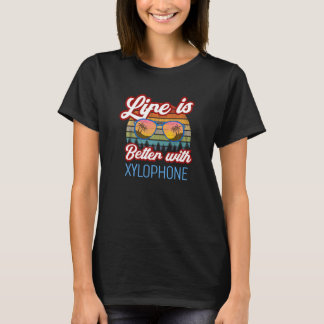T-shirt Sunset rétro Xylophone - La vie est meilleure avec