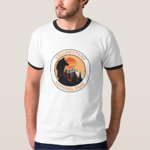 T-shirt Sunset Wolf Art, Parc national de Yellowstone, Cir