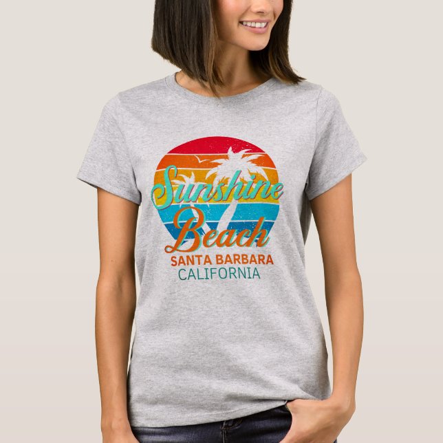 T-shirt Sunshine beach Père Noël Barbara California  (Devant)