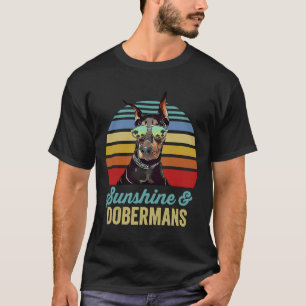 T-shirt Sunshine Dobermans Chien Retro Sunset