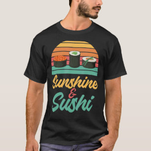 T-shirt Sunshine Et Sushi Retro Style Vintage Japonais Pou