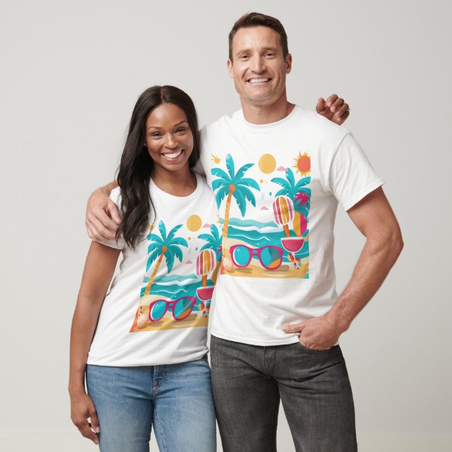 T-shirt Sunshine & Palm Trees – Summer Aesthetic Design fo (Unisexe)