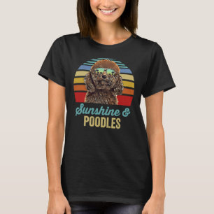 T-shirt Sunshine Poodles Chien Retro Sunset