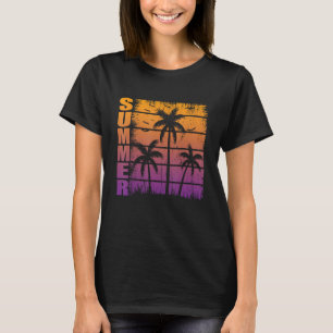 T-shirt Sunshine Summer Vibes Palm Trees Beach Retro Tropi