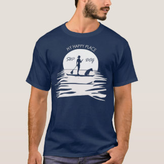 T-shirt Sup Chien Funny Stopper Paddle Boarding Chien