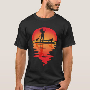 T-shirt SUP Girl Boarding Paddle Up Paddle Chien