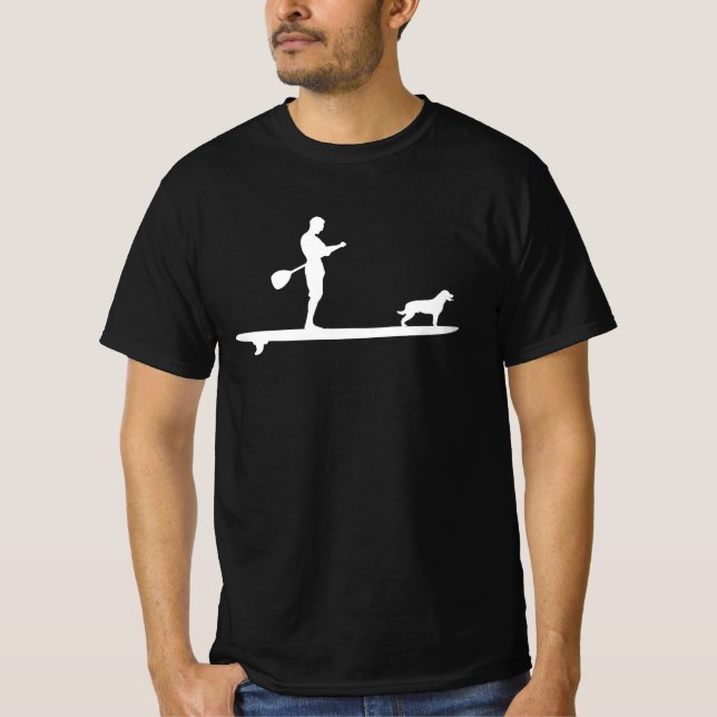 T-shirt SUP Stand Up Paddle avec chien, Paddling (Devant)