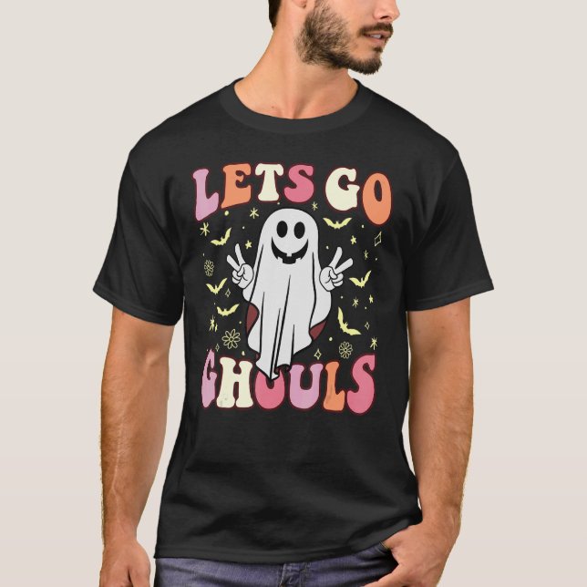 T-shirt Super Allons Gouls Floral Ghost Hippie Retro H (Devant)