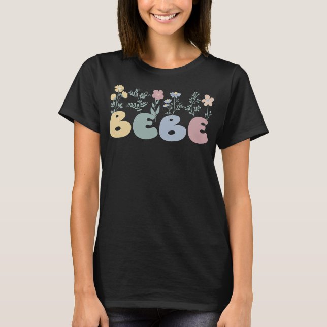 T-shirt Super Bebe Grand-mère Fleurs Bebe Grand-mère  (Devant)