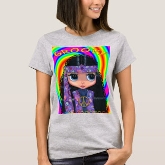 T-shirt Super Big Oeil Hippie poussette poupée mignonne