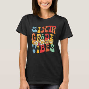 T-shirt Super Bonjour 6e année Vibes Retro Enseignant Reto