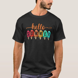 T-shirt Super Bonjour Été Fondre Crème de glace Popsicle V