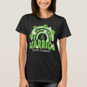T-shirt super cancer du foie guerrier fleur arc-en-ciel