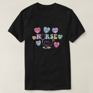 T-shirt Super Coeur Candy Infirmière Valentines Journée Fe
