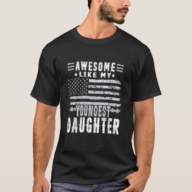 T-shirt Super Comme Mon Plus Jeune Fille Fête des pères Da (Devant)