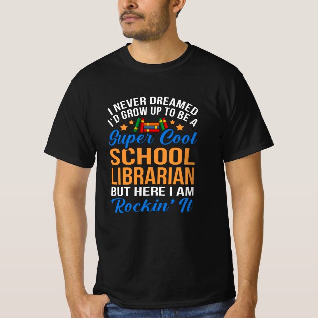 T-shirt Super Cool Bibliothécaire de l'école de cadeaux Jo (Devant)