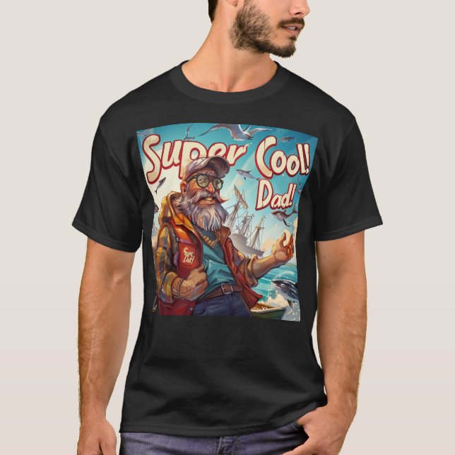 T-shirt Super Cool Papa Art numérique (Devant)