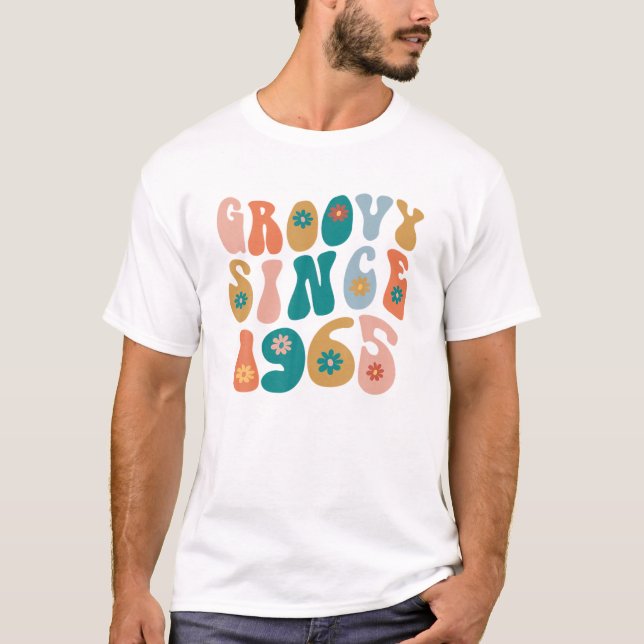 T-shirt Super Depuis 1965 57E Anniversaire Hippie Style 57 (Devant)