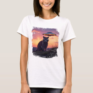 T-shirt Super design OVNI pour raton laveur