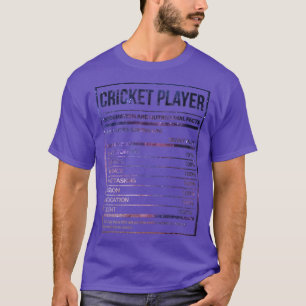 T-shirt Super Et Drôle Nutrition Étiquette Cricket Cricket
