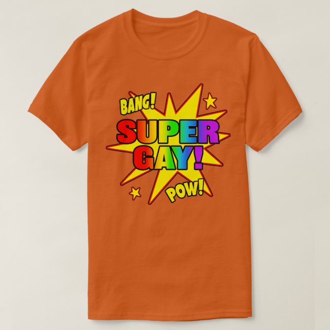T-shirt Super Gay Super Power Funny LGB Gay pride Cadeau  (Design devant)