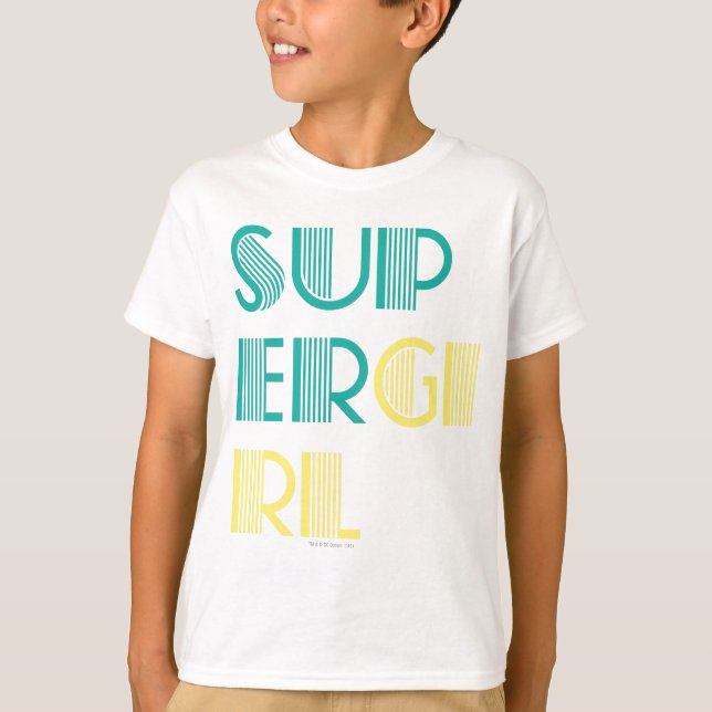 T-shirt Super girl Green and Yellow (Devant)