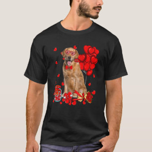 T-shirt Super Golden Retriever Chien Coeur Saint Valentin 
