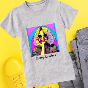 T-shirt Super Grand-mère Retro Flower Power Vintage Hippie