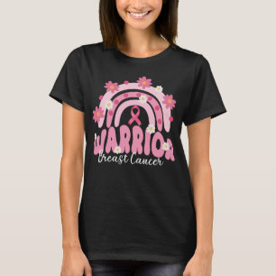 T-shirt super guerrier du cancer du sein fleur arc-en-ciel