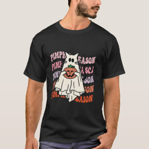 T-shirt Super Halloween Cat Ghost Citrouille saison mignon