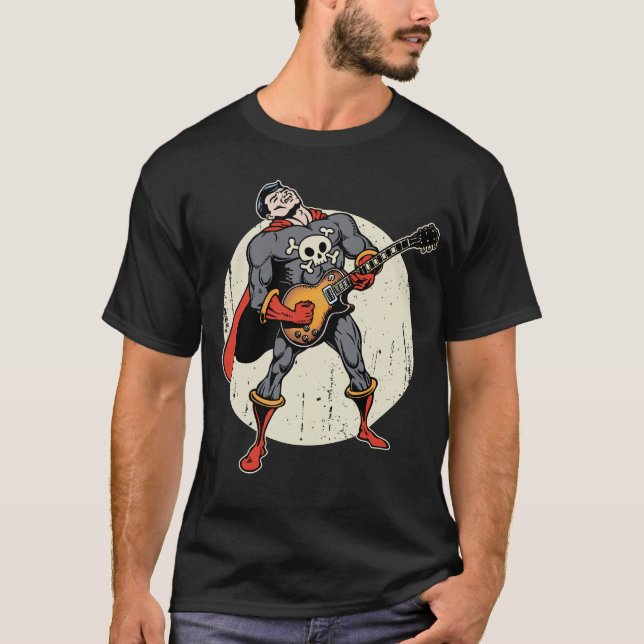 T-shirt Super héros de guitare (Devant)
