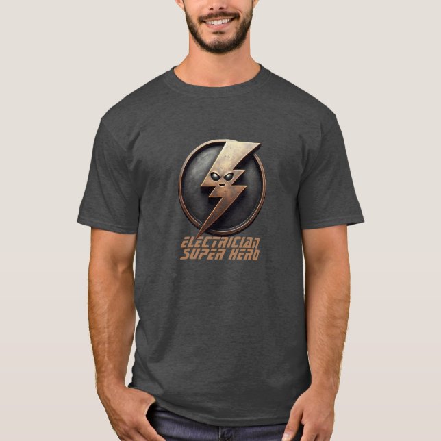 T-shirt Super héros de l'électricien (Devant)