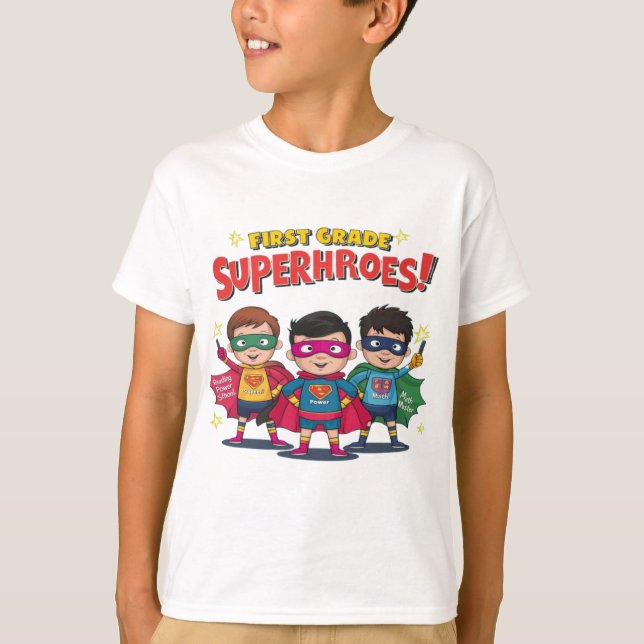 T-shirt super-héros de première année (Devant)