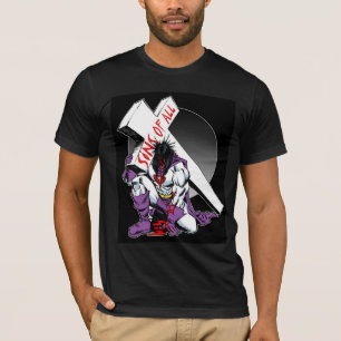 T-shirt Super héros Jésus sur la chemise noire