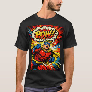 T-shirt Super-héros Rétro POW ! Bande dessinée Pop Art