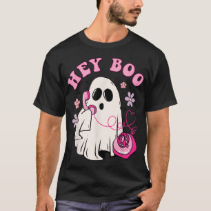 T-shirt Super Hey Boo Cute Ghost Funny Halloween Filles
