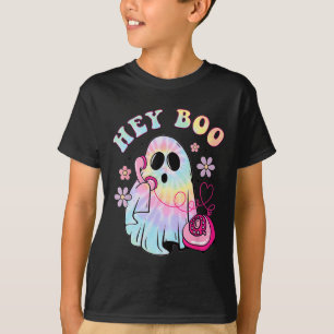 T-shirt Super Hey Boo Cute Ghost Funny Halloween Filles Wo