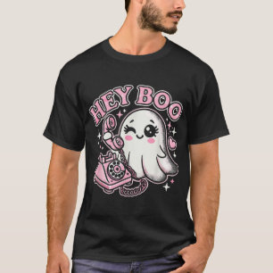 T-shirt Super Hey Boo Ghost Halloween Filles Femmes Enfant