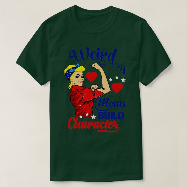 T-shirt super maman bizarre construire caractère 308 (Design devant)