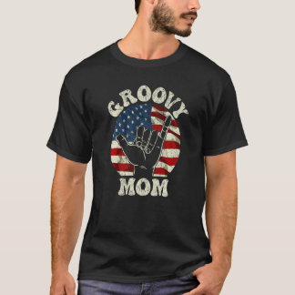 T-shirt Super Maman les années 70 esthétique USA Drapeau R