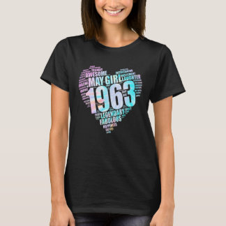 T-shirt Super May Girl 1963 Fabuleux Big Heart 59e Birt