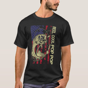 T-shirt Super Mèche Pop Pop Drapeau Américain Pêche Fête d