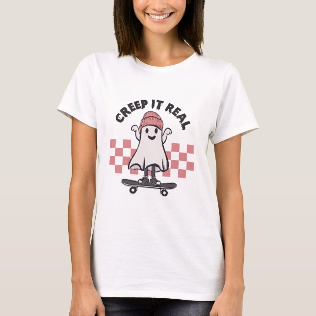 T-shirt Super mignon Ghost Creep It Real Halloween (Devant)
