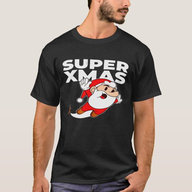 T-shirt Super Noël Santa Claus Gamer Reindeer Gamer Costu (Devant)