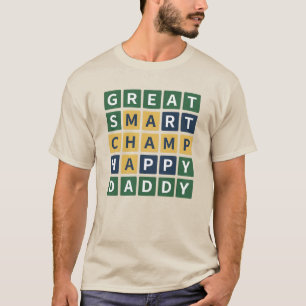 T-shirt SUPER PAPA CHAMPION HEUREUX WORDLE Style Papa