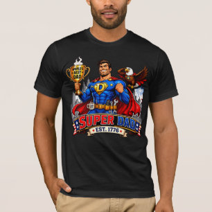 T-shirt Super Papa Fête des Pères Cadeau de Bande Dessinée
