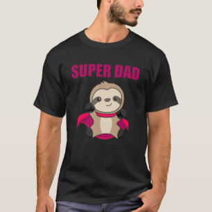 T-shirt Super Papa Hero Funny Sloth Papa Père